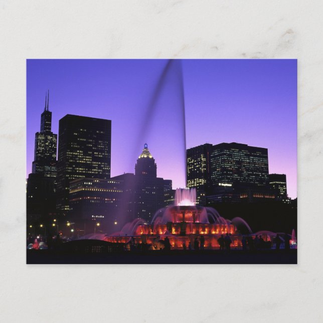Carte Postale USA, IL, Chicago. Fontaine de Buckingham à Grant (Devant)