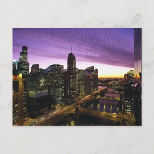 Carte Postale USA, IL, Chicago. Ligne d'horizon de Chicago et ri