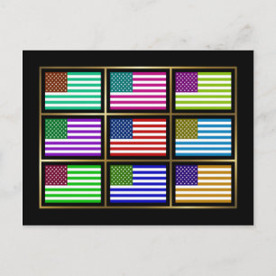 Carte postale USA Multihue Flags