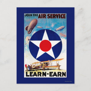 Carte Postale USA - Rejoignez le service aérien Learn-Earn