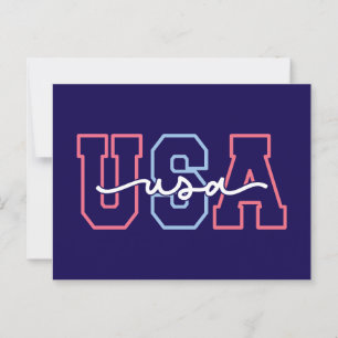 Carte Postale USA Texte 4 juillet Design-62118