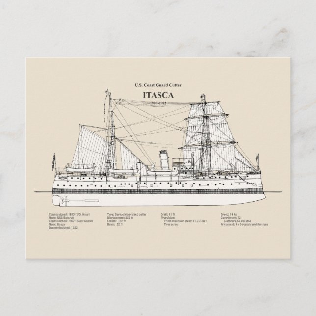 Carte Postale USCG Cutter Itasca - SBD (Devant)