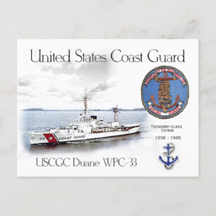 CARTE POSTALE USCGC DUANE WPC-33 CUTTER