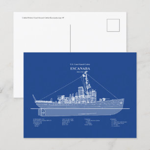 Carte Postale USCGC Escanaba wpc-77 - ABD