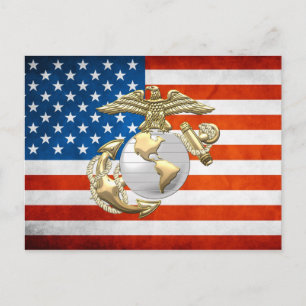 Carte Postale Usmc Eagle, globe et Ancre (EGA) [3D]