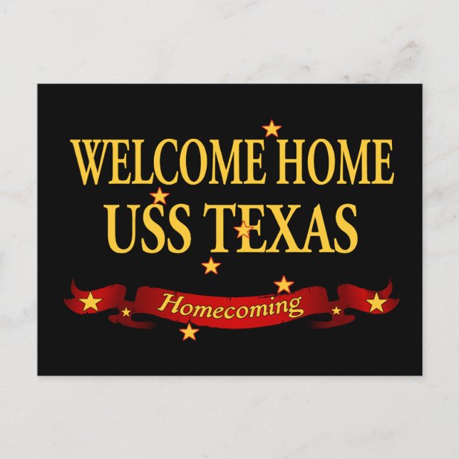 Carte Postale USS à la maison bienvenu le Texas (Devant)