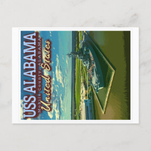 CARTE POSTALE USS ALABAMA BATTLESHIP - MOBILE ALABAMA USA