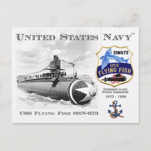 Carte Postale USS FLYING FISH SSBN-673 SUBMARINEPostcard (Devant)