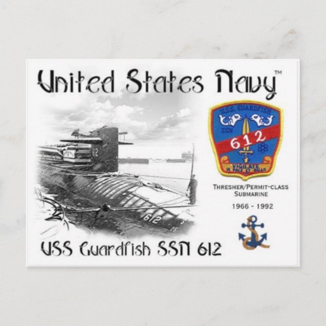 Carte Postale USS GUARDFISH SSN-612 POSTCARD z (Devant)