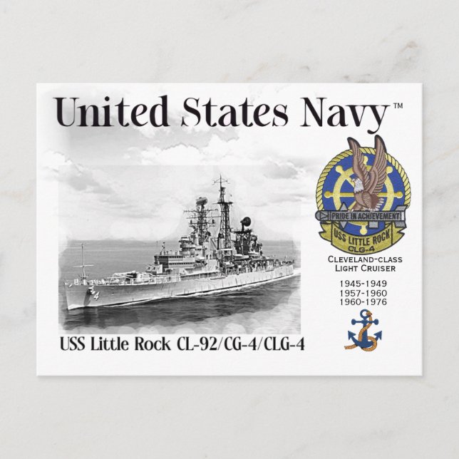 Carte postale USS LITTLE ROCK CL-92/CG-4/CLG-4 (Devant)