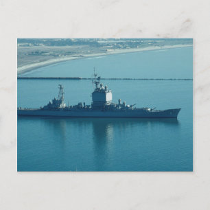 Carte Postale USS Long Beach", croiseur nucléaire CGN-9, le