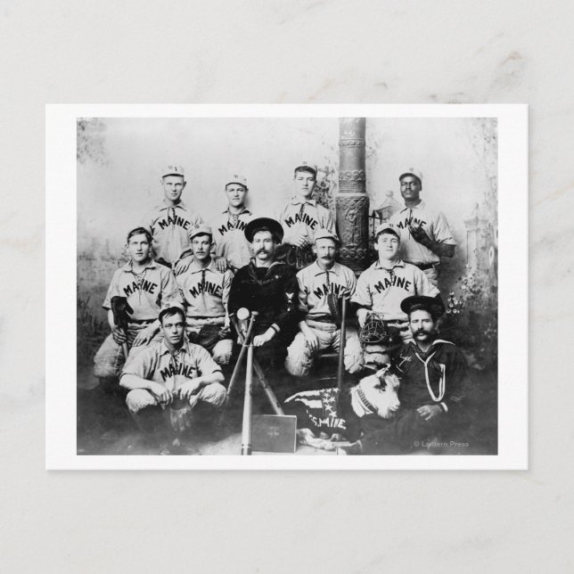 Carte Postale USS Maine Baseball Team à La Havane Cuba Photograp (Devant)