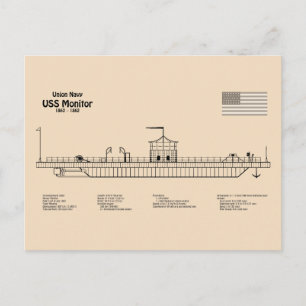 Carte Postale USS Monitor - Plan de plan d'expédition SD