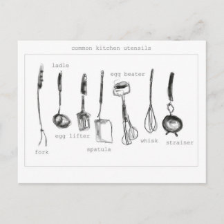 Carte Postale Ustensiles de cuisine
