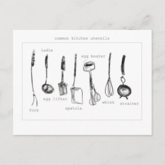 Carte Postale Ustensiles de cuisine