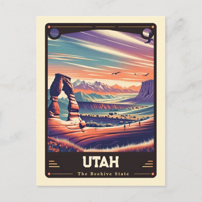Carte Postale Utah | Esprit patriotique Vintage (Devant)