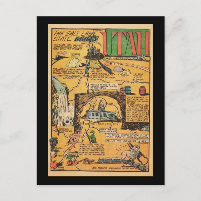 Carte Postale Utah, État de Salt Lake (Devant)