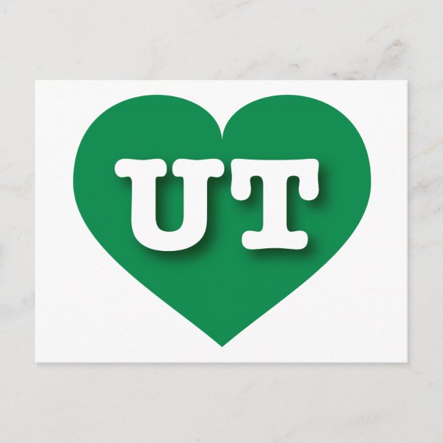 Carte Postale Utah Green Heart - J'aime UT (Devant)