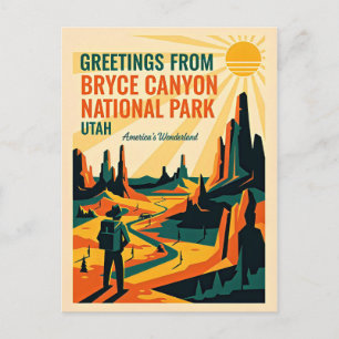 Carte Postale Utah – Parc national de Bryce Canyon Rétro années