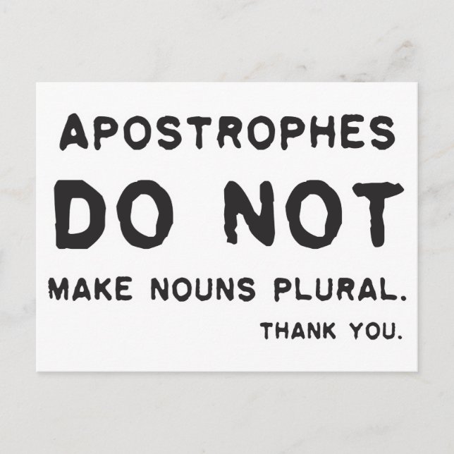 Carte Postale Utilisation d'Apostrophe (Devant)