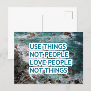 Carte Postale Utiliser des choses que les gens n'aiment pas les