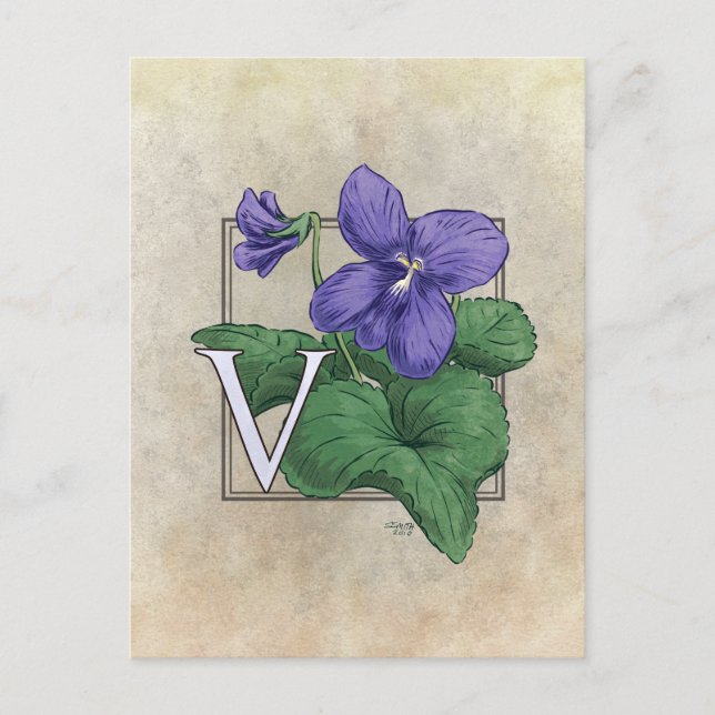 Carte Postale V pour violets (Devant)