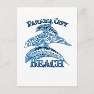 Carte Postale Vacances à Panama City Beach Floride Dauphins Trib