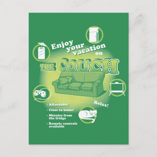 Carte Postale Vacances de canapé (Devant)