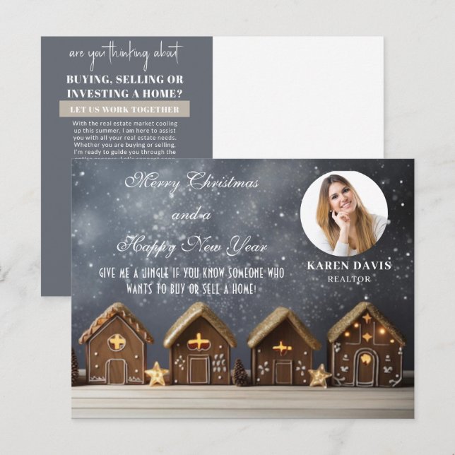 Carte postale Vacances de Noël du marketing de l'i (Devant / Derrière)