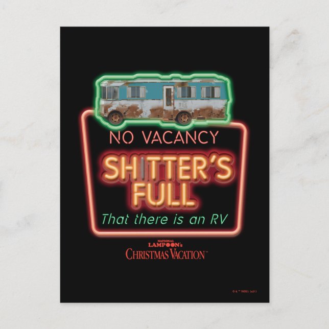 Carte Postale Vacances de Noël | Panneau Néon Sh*tter's Full (Devant)