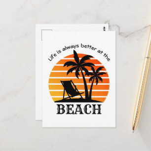 Carte Postale Vacances d'été La vie est toujours meilleure à la