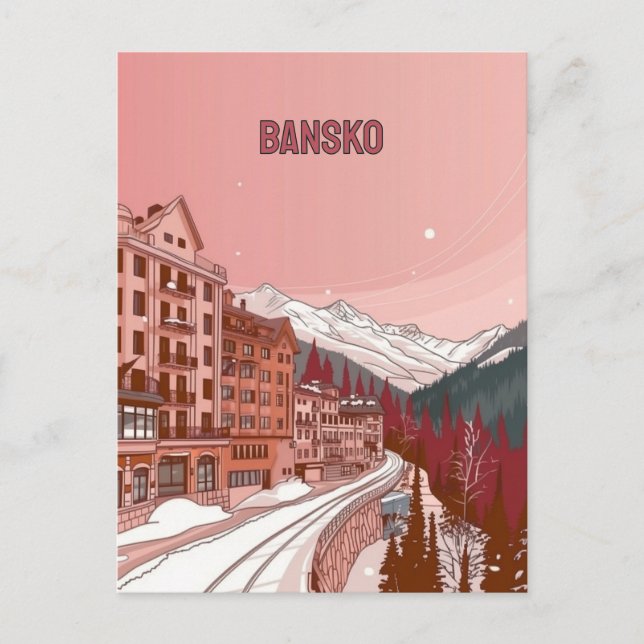 Carte Postale Vacances d'hiver à Bansko (Devant)