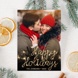 Carte Postale Vacances d'or moderne accueil de Noël