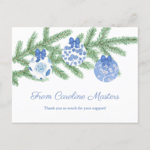 Carte Postale Vacances économiques Fir Tree Baubles Merci
