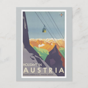 Carte Postale Vacances en Autriche Montagnes Vintage voyage