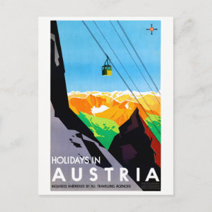 Carte Postale Vacances en Autriche Restauration de l'affiche Vin