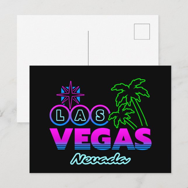 Carte Postale Vacances en famille - Souvenir du voyage à Vegas - (Devant / Derrière)