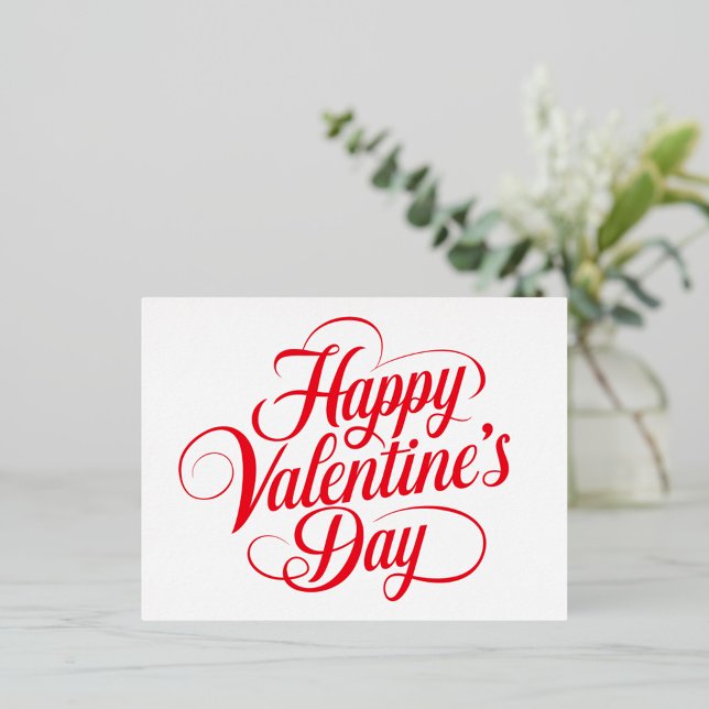 Carte postale vacances Heureuse Sainte-Valentin Fo (Happy Valentine's Day Holiday Foil Card!)
