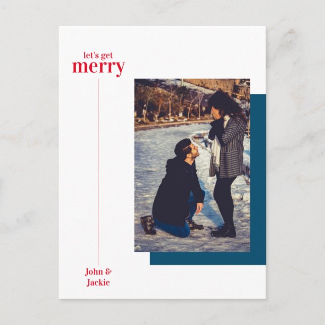 Carte Postale Vacances hiver Joyeux Fiançailles Faire-part MCM (Devant)