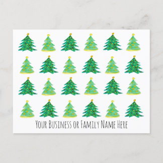 Carte Postale Vacances Noël Arbre Marqué Promotion d'entreprise