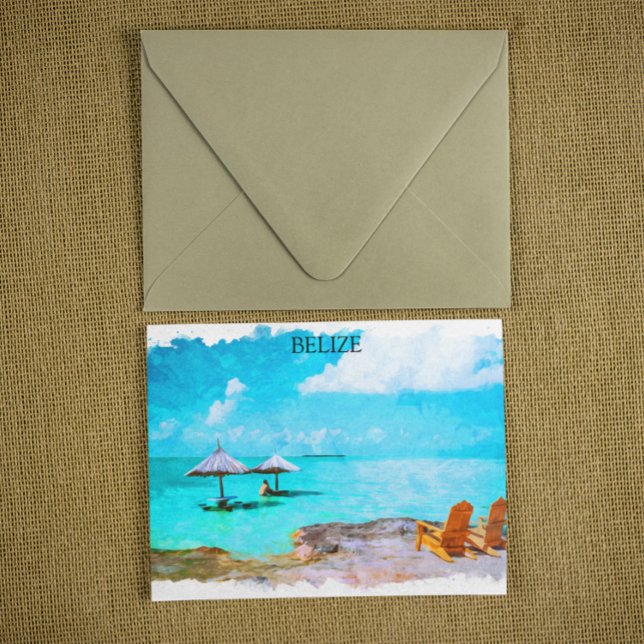Carte Postale Vacances plage de Belize tropical (belize tropical beach view postcard)