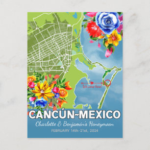 Carte Postale Vacances romantiques en lune de miel Cancun Mexiqu