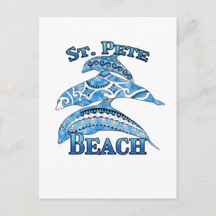 Carte Postale Vacances Tribales Dauphins à St. Pete Floride Plag