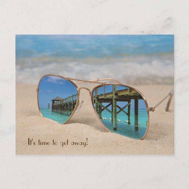 Carte Postale Vacances voyage lunettes de soleil réflexion (Devant)