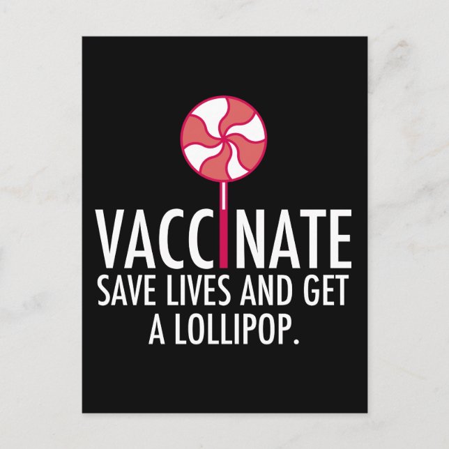 Carte Postale Vacciner Obtenez un vaccin amusant pour la Lollipo (Devant)