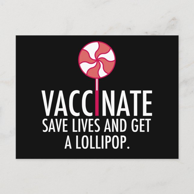 Carte Postale Vacciner Sauver des vies Obtenir un vaccin de la L (Devant)