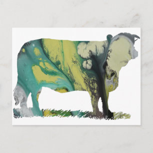 Carte Postale Vache Abstraite Silhouette