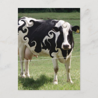 CARTE POSTALE VACHE AVEC DES TOURNOIEMENTS