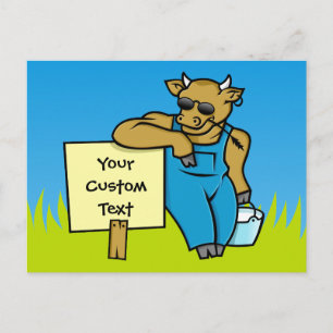 Carte Postale Vache avec signe