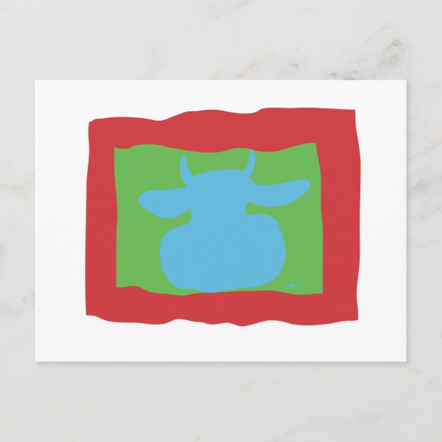CARTE POSTALE VACHE BLEUE (Devant)